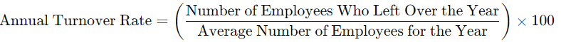 Apply the Annual Turnover Rate Formula annual calculation